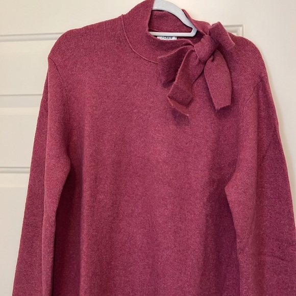 J. Crew Bow-neck Berry Sweater-Dress in Extra-Soft Yarn/NWT/XL - Picture 15 of 16
